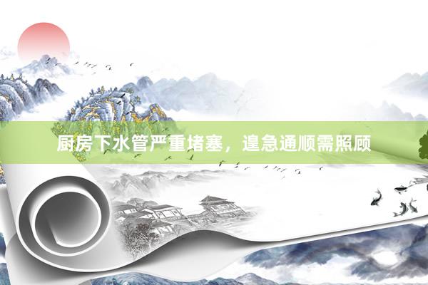 厨房下水管严重堵塞，遑急通顺需照顾